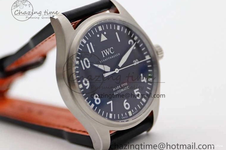 MIROTIME 0122 Vibrant Mark XVIII IW327001 SS M+F 1:1 Best Edition Black Dial on Black Leather Strap A 7055